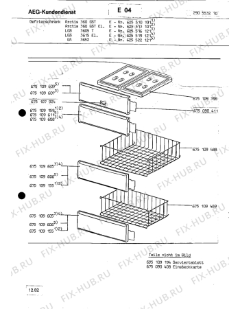 Взрыв-схема холодильника Unknown GA 3652 - Схема узла Internal parts refrigerator